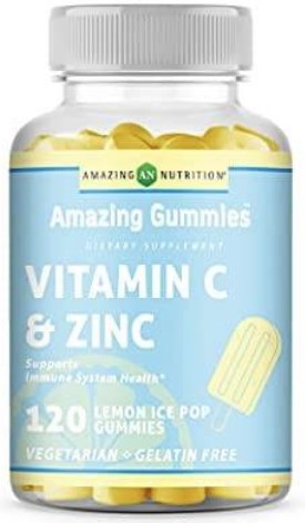 Amazing Nutrition Amazing Formulas Vitamin C & Zinc Gummies Lemon Ice Pop 120 gummy