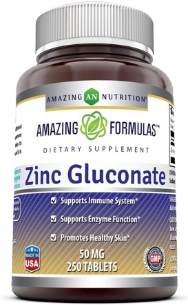 Amazing Nutrition Amazing Formulas Zinc Gluconate 50 mg 250 tablet
