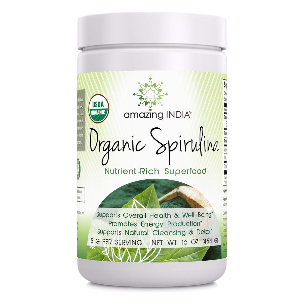 Amazing Nutrition Amazing India Organic Spirulina Powder 16 ounce