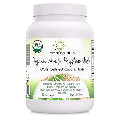 Amazing Nutrition Amazing India Organic Whole Husk Psyllium Powder 16 ounce-OUT OF STOCK