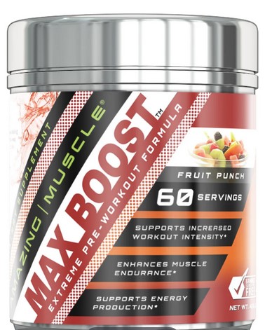 Amazing Nutrition Amazing Muscle Max Boost Advanced Pre-Workout Formula Fruit Punch 459 gm