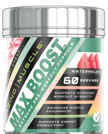 Amazing Nutrition Amazing Muscle Max Boost Advanced Pre-Workout Formula Watermelon 459 gm