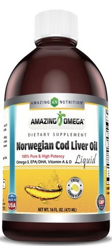 Amazing Nutrition Amazing Omega Norwegian Cod Liver Oil Fresh Lemon 16 ounce