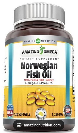 Amazing Nutrition Amazing Omega Norwegian Fish Oil 1250 mg Lemon 120 softgel