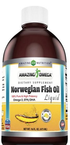 Amazing Nutrition Amazing Omega Norwegian Fish Oil Fresh Lemon 16 ounce