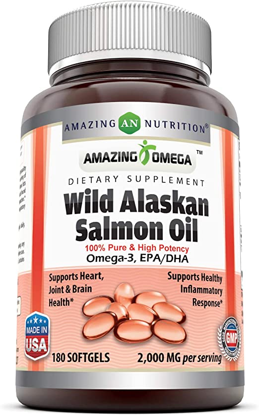 Amazing Nutrition Amazing Omega Wild Alaskan Salmon Oil 2000 mg 180 softgel     TEMPORARILY UNAVAILABLE