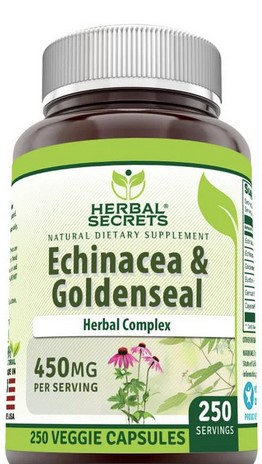 Amazing Nutrition Herbal Secrets Echinacea & Goldenseal Root 450 mg 250 capvegi