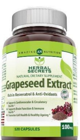 Amazing Nutrition Herbal Secrets Grapeseed Extract 100 mg 120 capvegi