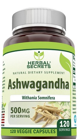 Amazing Nutrition Herbal Secrets Organic Ashwagandha 500 mg 120 capvegi