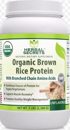 Amazing Nutrition Herbal Secrets Organic Brown Rice Protein Powder Unflavored 3 lb