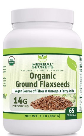 Amazing Nutrition Herbal Secrets Organic Ground Flaxseed Powder 2 lb