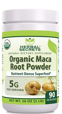 Amazing Nutrition Herbal Secrets Organic Maca Root Powder 16 ounce