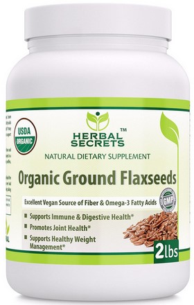 Amazing Nutrition Herbal Secrets Organic Whole Flaxseed Powder 2 lb