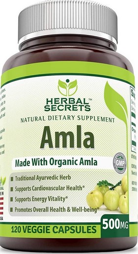 Amazing Nutrition Herbal Secrets USDA Certified Organic Amla 500 mg 120 tablet