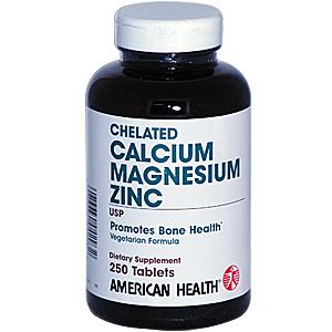American Health Chelated Calcium & Magnesium w/Zinc 250 tabs