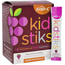 American Health Ester-C 250mg Kidstiks, Powder Sticks - Groovy Grape 9.2 gm-OUT OF STOCK
