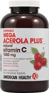 American Health Mega Acerola Chewable 1000mg 60 tabs TEMPORARELY UNAVAILABLE