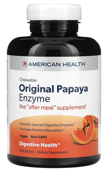 American Health Papaya Enzyme Original Chewable 600 tabs