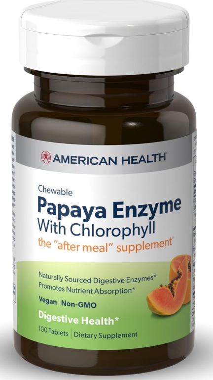 American Health Papaya Enzyme w/Chlorophyll Chewable 100 tabs