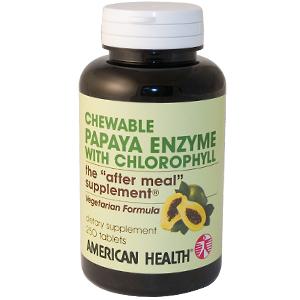 American Health Papaya Enzyme w/Chlorophyll Chewable 250 tabs