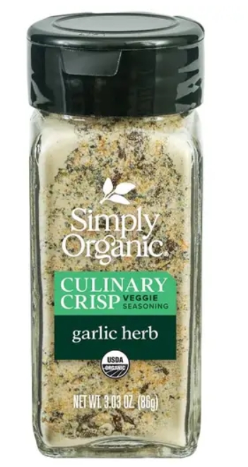 Simply Organic - Culinary Crisp Veggie Seasoning Garlic Herb 3.03 oz.