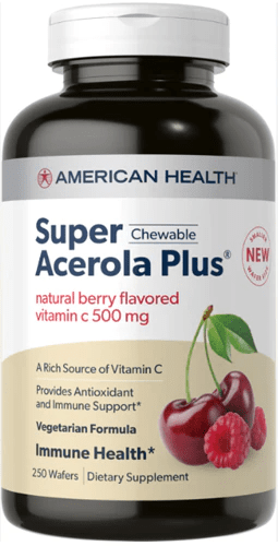 American Health Super Acerola Plus Natural Berry Flavored Vitamin C 500mg  250 Wafers-OUT OF STOCK
