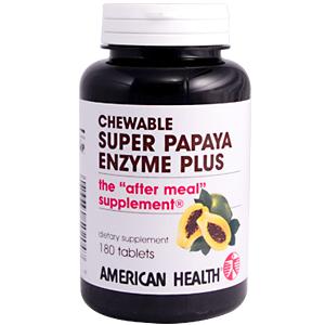 American Health Super Papaya Enzyme Plus Chewable 180 wafers