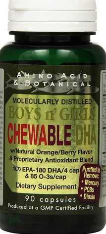 Amino Acid & Botanical Supply Boys N'Girls Chewable Dha 90 cap
