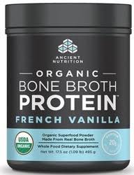 Ancient Nutrition - Organic Bone Broth Protein - French Vanilla 495g TEMPORARILY UNAVAILABLE