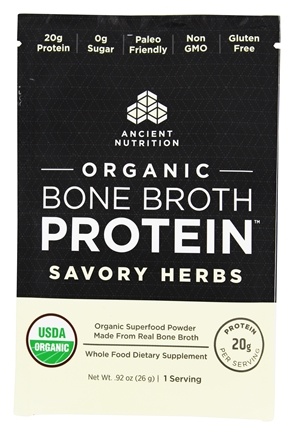 Ancient Nutrition - Organic Bone Broth Protein - Savory Herb Packet 1 Serving