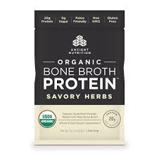 Ancient Nutrition - Organic Bone Broth Protein - Savory Herb Packet Tray 12 Servings      TEMPORARY UNAVAILABLE