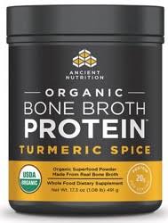Ancient Nutrition - Organic Bone Broth Protein - Turmeric Spice 491g