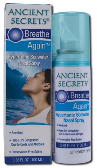 Ancient Secrets Breathe Again-Sterilized Hypertonic Seawater Nasal 3.38 oz