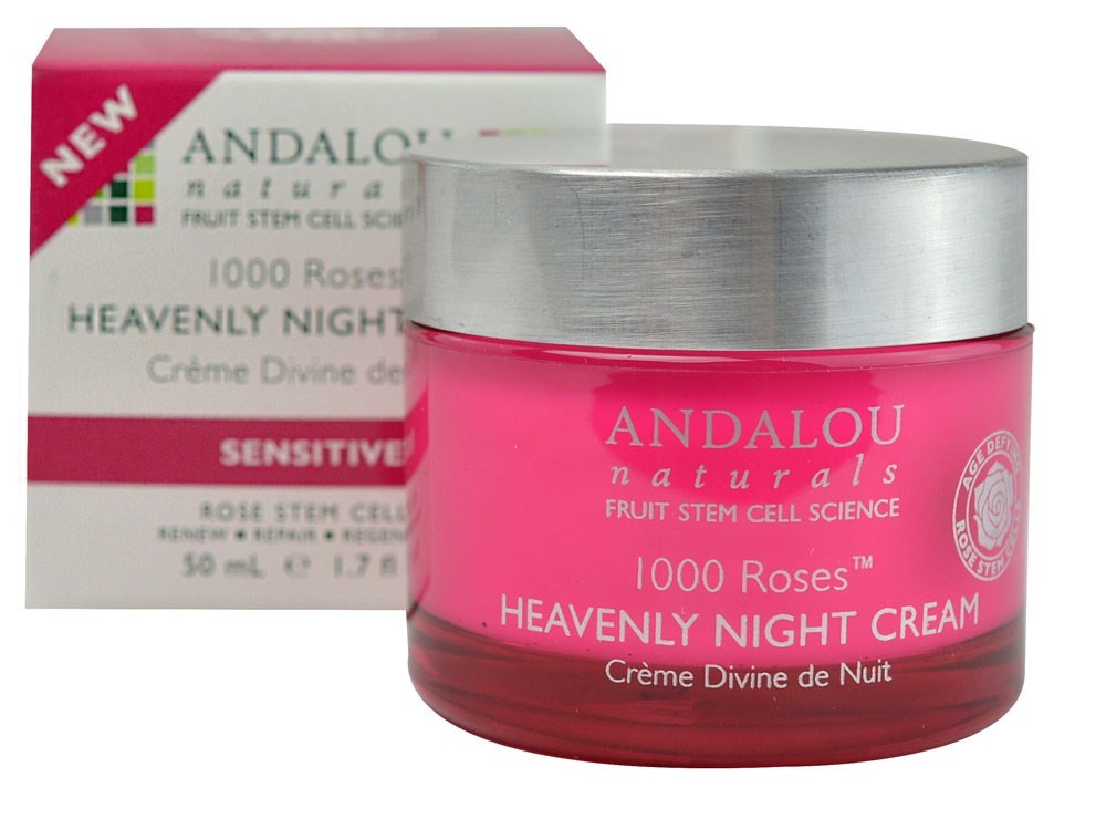 Andalou Naturals - 1000 Roses Heavenly Night Cream Sensitive 1.7 floz-OUT OF STOCK