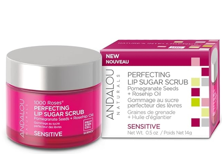 Andalou Naturals - 1000 Roses Perfecting Lip Sugar Scrub 0.5 ounce