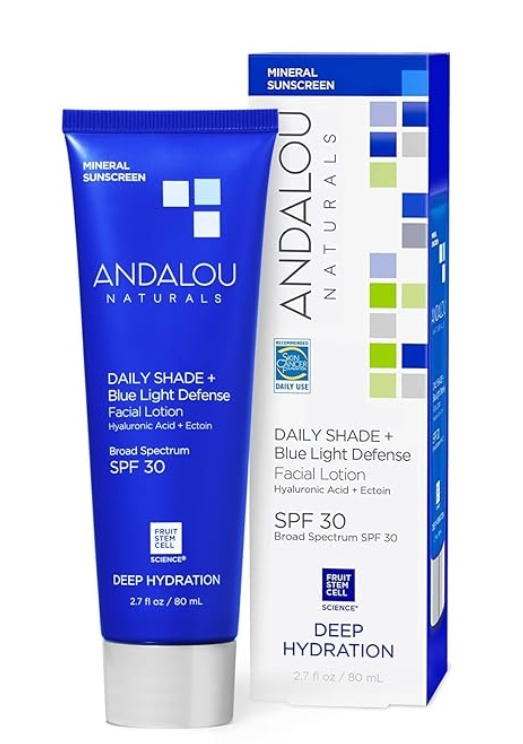 Andalou Naturals - Deep Hydration Daily Shade + Blue Light Protection Facial Lotion SPF 30 2.7 ounce
