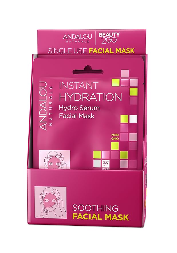 Andalou Naturals - Hydro Serum Facial Mask Soothing w/ Shelf Caddy 6 pc