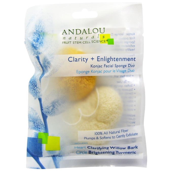 Andalou Naturals - Konjac Facial Sponge Duo Clarity and Enlightenment  2 count