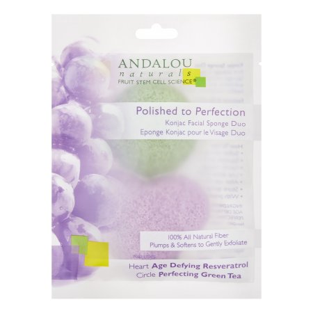 Andalou Naturals - Konjac Facial Sponge Duo Polished To Perfection 2 count