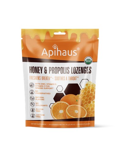 Apihaus Honey & Propolis Lozenges Orange 20pcs