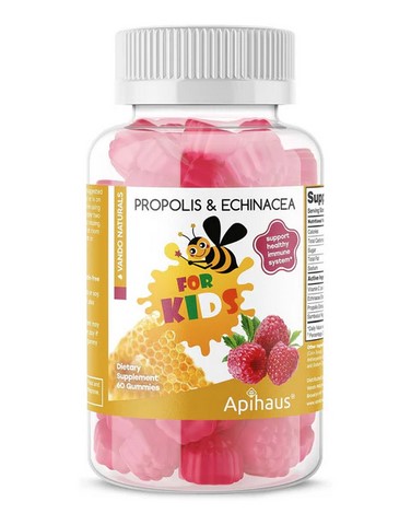 Apihaus Propolis, Elderberry & Echinacea Kids Gummies Raspberry 60pcs