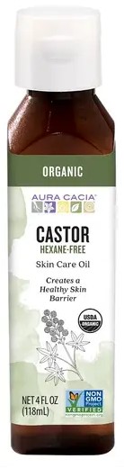 Aura Cacia Castor Oil Certified Organic 4oz