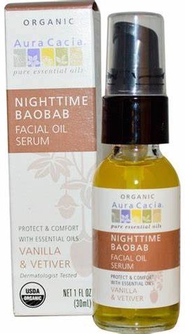 Aura Cacia  Nighttime Baobab Facial Oil Serum 1 oz