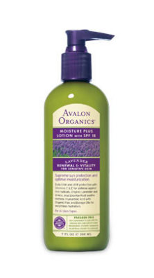 Avalon Moisture Plus Lotion w/SPF18 Organic Lavender 7 oz-TEMP OUT OF STOCK
