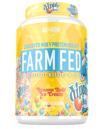 Axe & Sledge Farm Fed (Grass Fed 100% Isolate w/ Digesorb) 30serv Dippin Dots Banana Split