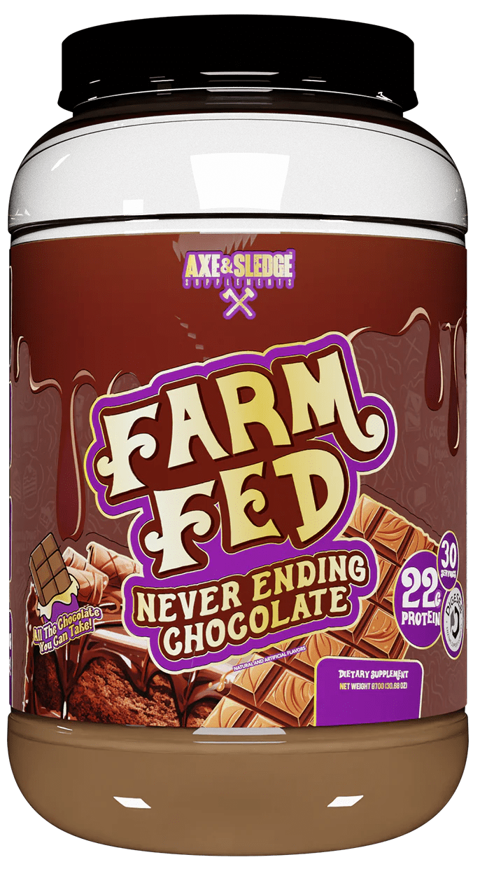 Axe & Sledge Farm Fed (Grass Fed 100% Isolate w/ Digesorb) 30serv Never Ending Chocolate 