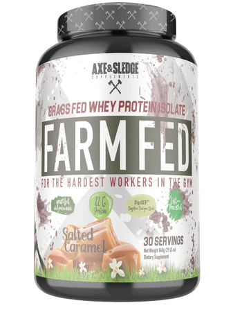 Axe & Sledge Farm Fed (Grass Fed 100% Isolate w/ Digesorb) 30serv Salted Caramel