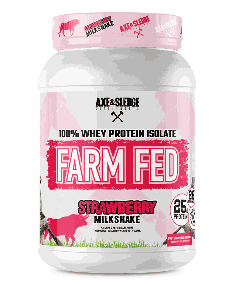 Axe & Sledge Farm Fed (Grass Fed 100% Isolate w/ Digesorb) 30serv Strawberry Milkshake