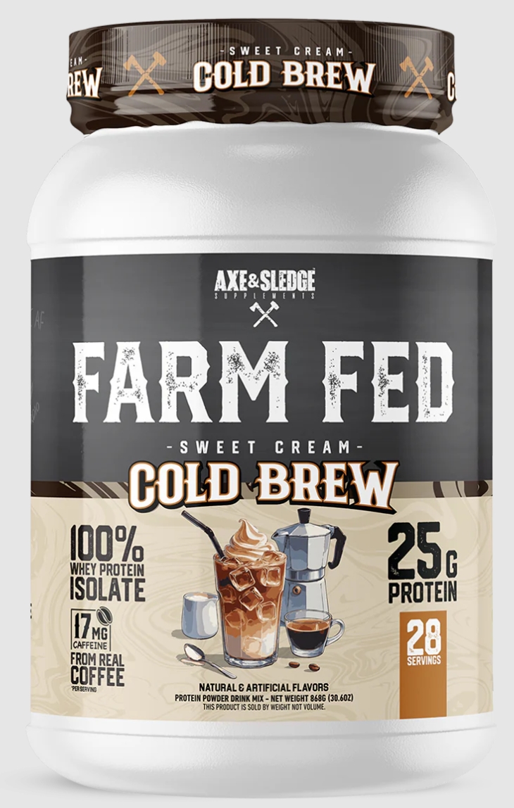 Axe & Sledge Farm Fed (Grass Fed 100% Isolate w/ Digesorb) 30serv Sweet Cream Cold Brew