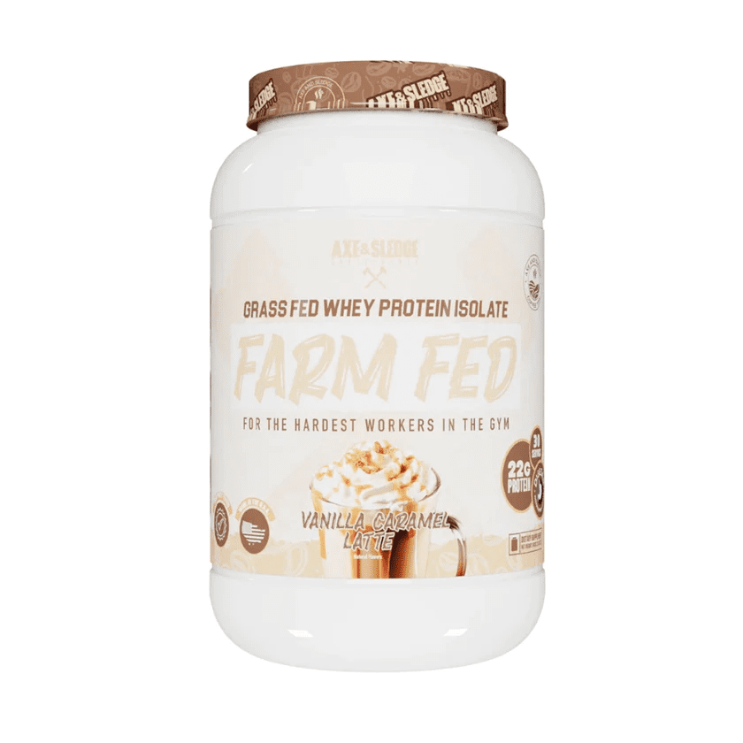 Axe & Sledge Farm Fed (Grass Fed 100% Isolate w/ Digesorb) 30serv Vanilla Caramel Latte